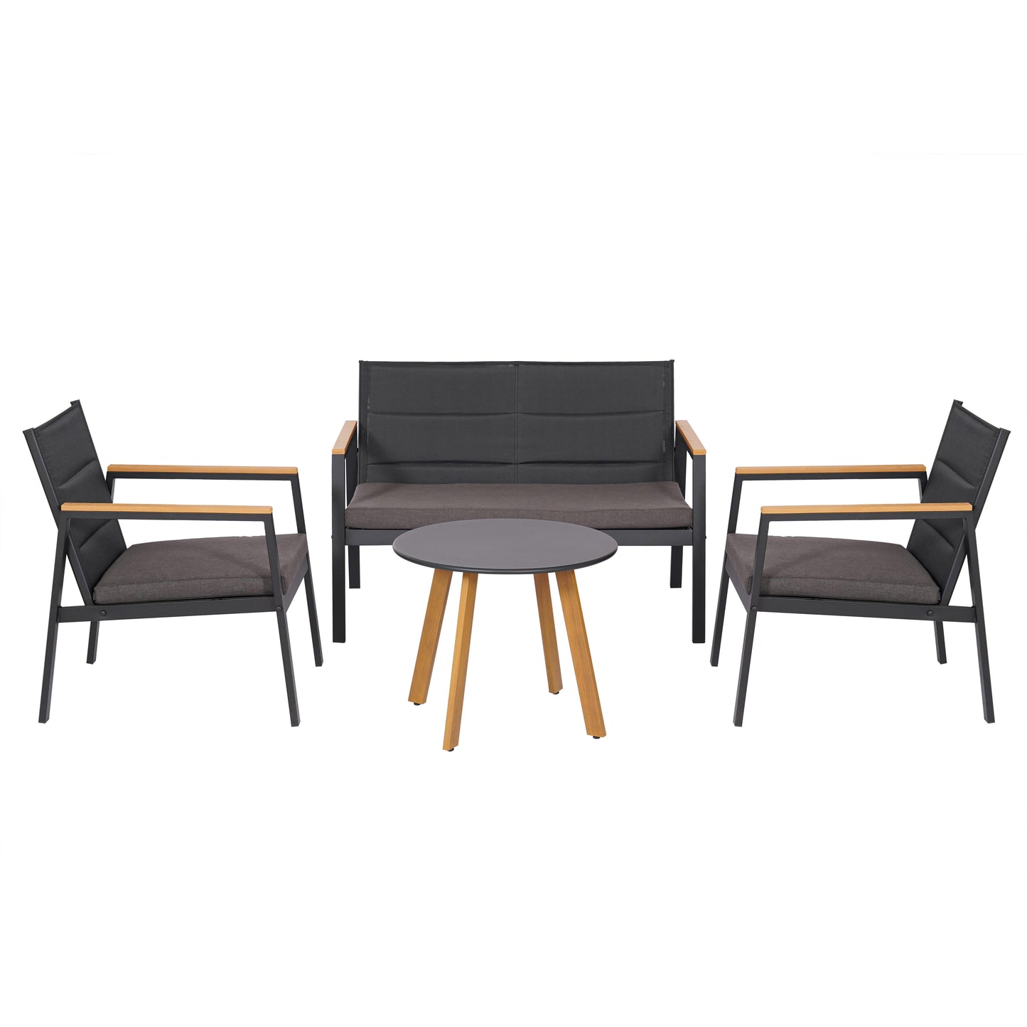 Salotto da giardino Set Lounge KYOTO da Giardino 4 Pezzi tavolino 2 sedie poltrona con Cuscini - set da giardino