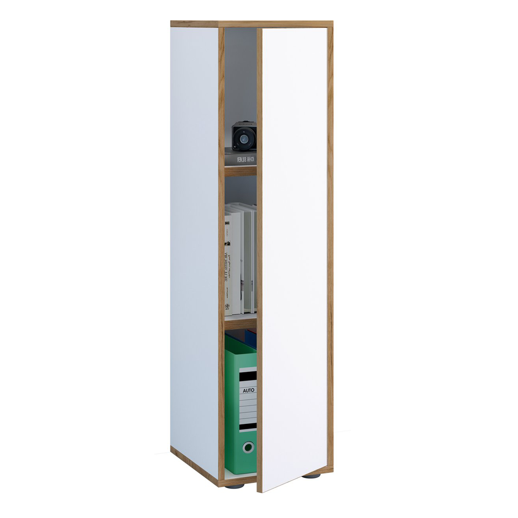 Mobiletto per ufficio in legno  da archivio 3 ripiani larghezza 30 cm con Porta girevole
