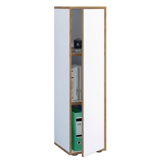 Mobiletto per ufficio in legno  da archivio 3 ripiani larghezza 30 cm con Porta girevole