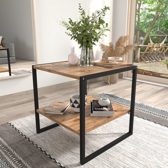 Tavolino quadrato 50 x 50 x 50 cm quercia miele
