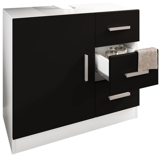 Mobiletto base per bagno in legno, mobiletto per bagno con cassetto L63xP30xH56cm