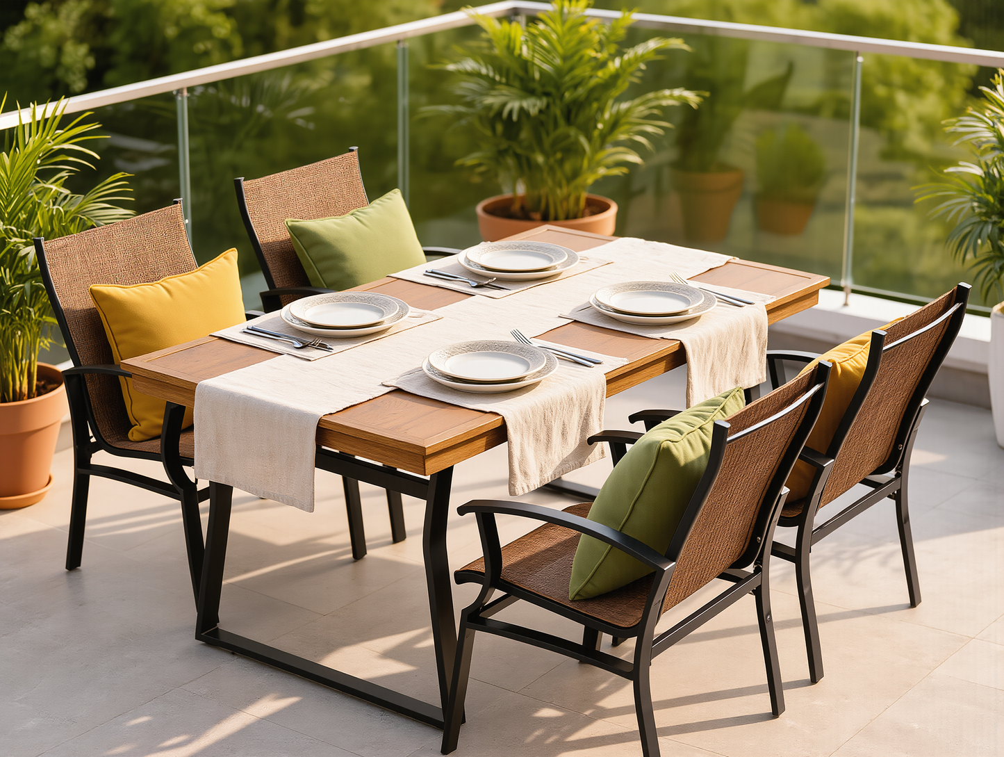 Set Pranzo da giardino Havana - Tavolo e Sedie da Giardino 5 Pezzi - set giardino - arredamento da esterno