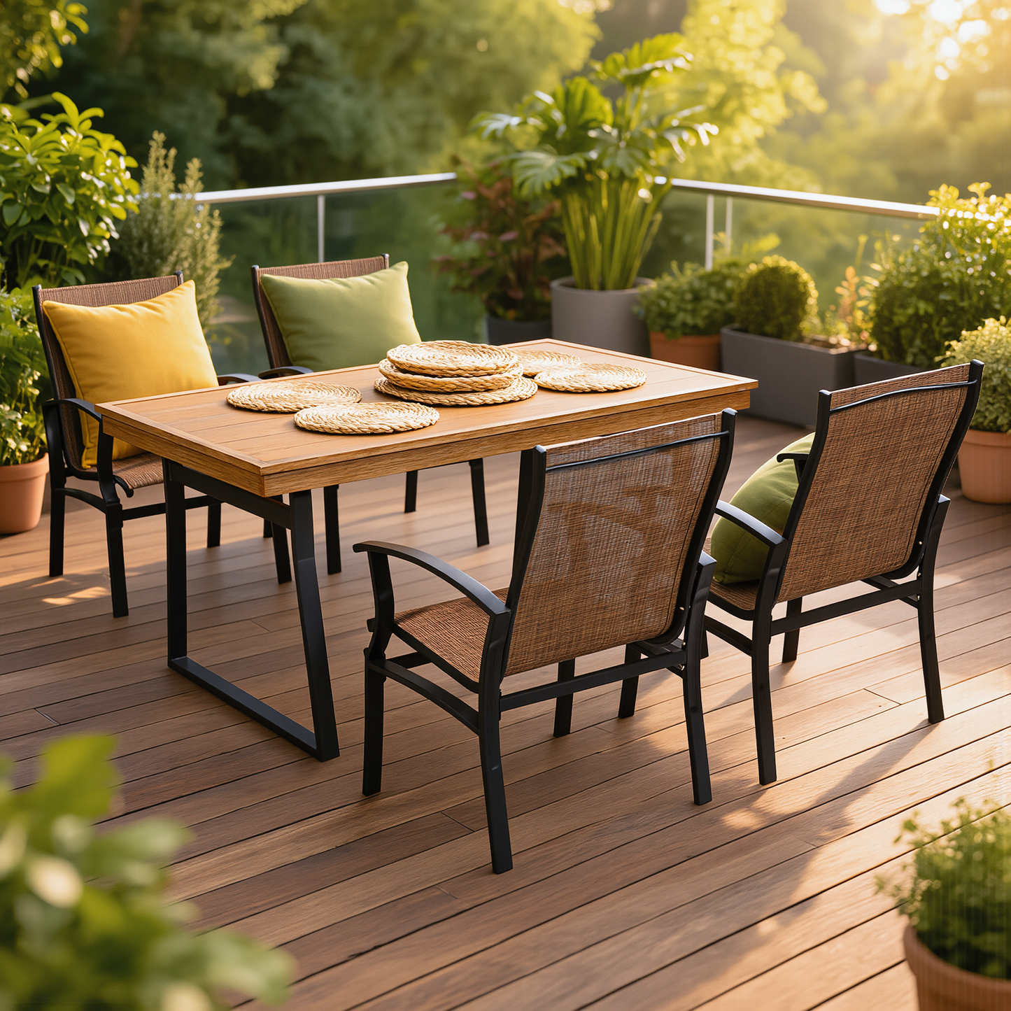 Set Pranzo da giardino Havana - Tavolo e Sedie da Giardino 5 Pezzi - set giardino - arredamento da esterno